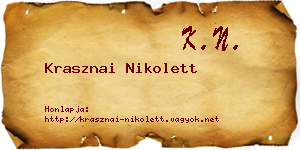 Krasznai Nikolett névjegykártya
